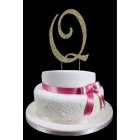 Gold Letter Q Rhinestone Cake Topper Decoration